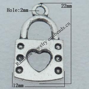 Pendant Lead-free Zinc Alloy Jewelry Findings, 22x12mm Hole:2mm Sold by Bag