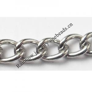 Iron Jewelry Chain, Lead-free Link's size 7.2x4.9mm, Sold by Group