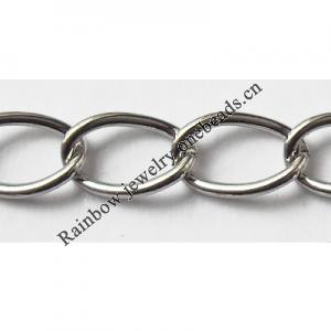 Iron Jewelry Chain, Lead-free Link's size 10.2x6.2mm, Sold by Group