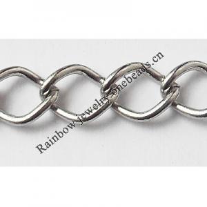 Iron Jewelry Chain, Lead-free Link's size 7.5x5.7mm, Sold by Group