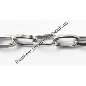 Iron Jewelry Chain, Lead-free Link's size 7.4x3.5mm, Sold by Group