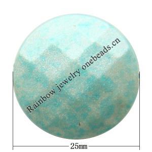 Spray-Painted Acrylic Beads, Faceted Flat Round 25x25x10mm hole:2mm Sold by Bag