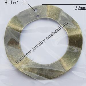 Iron Jewelry finding Connectors/links Pb-free, 32mm Hole:1mm, Sold by Bag