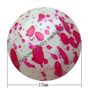 Spray-Painted Acrylic Beads, Flat Round 17x17x8mm hole:2mm Sold by Bag