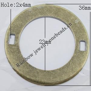 Iron Jewelry finding Connectors/links Pb-free, O:36x36mm I:23mm Hole:2x4mm, Sold by Bag