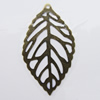 Iron Jewelry finding Pendant Lead-free, Leaf 35x20mm Hole:1mm, Sold by Bag