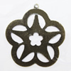 Iron Jewelry finding Pendant Lead-free, Flower 36x34mm Hole:1mm, Sold by Bag