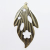 Iron Jewelry finding Pendant Lead-free, Leaf 56x30mm Hole:1.5mm, Sold by Bag