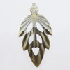 Iron Jewelry finding Pendant Lead-free, Leaf 30x59mm Hole:1mm, Sold by Bag