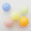 Imitate Jade Painted Acrylic Beads Mix color, Round 14mm, Sold by Bag