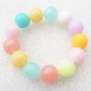 Acrylic Bracelets with Imitate Jade Acrylic Beads, 7.8 inch 16mm, Sold by Group