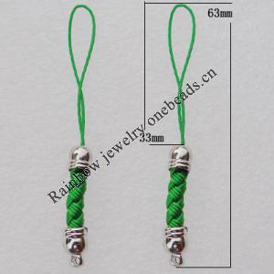 63mm Mobile Telephone or Key Chain Jewelry Cord with Copper cap, Sold by Bag