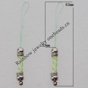 63mm Mobile Telephone or Key Chain Jewelry Cord with Copper cap, Sold by Bag