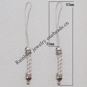 63mm Mobile Telephone or Key Chain Jewelry Cord with Copper cap, Sold by Bag