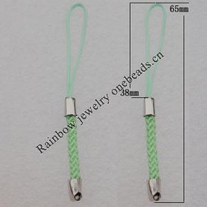 65mm Mobile Telephone or Key Chain Jewelry Cord with Iron cap, Sold by Bag