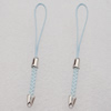 65mm Mobile Telephone or Key Chain Jewelry Cord with Iron cap, Sold by Bag