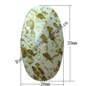 Spray-Painted Acrylic Beads, Flat Oval 25x20x8mm hole:2mm Sold by Bag