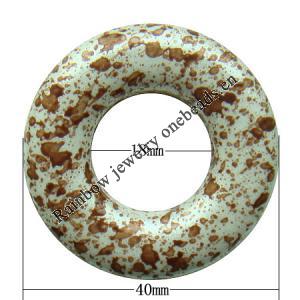 Spray-Painted Acrylic Beads, Donut O:40mm  I:18mm hole:2mm Sold by Bag