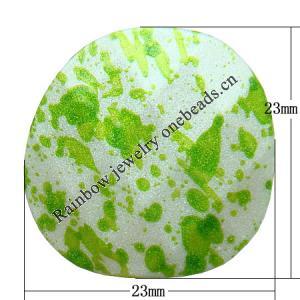 Spray-Painted Acrylic Beads, Faceted Flat Round 23x23x6mm hole:1mm Sold by Bag