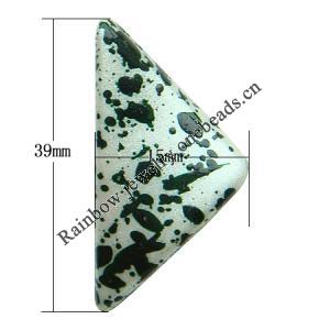Spray-Painted Acrylic Beads, Triangle 39x15x5mm hole:1mm Sold by Bag