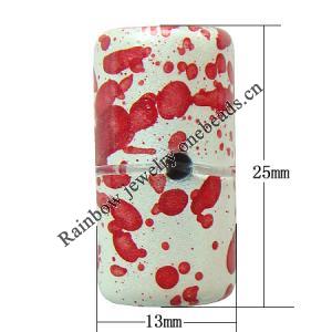 Spray-Painted Acrylic Beads, Flat Cylindrical 25x13x6mm hole:2mm Sold by Bag