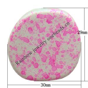Spray-Painted Acrylic Beads, 30x29x5mm hole:2mm Sold by Bag