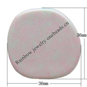 Spray-Painted Acrylic Beads, Flat Round 36x36x5mm hole:2mm Sold by Bag