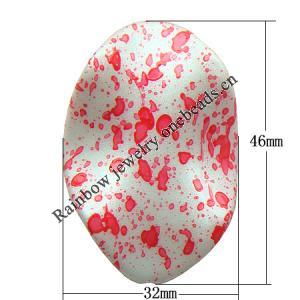 Spray-Painted Acrylic Beads, Twist Flat Oval 46x32x9mm hole:3mm Sold by Bag