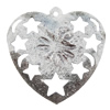 Iron Jewelry finding Pendant Lead-free, Heart 32x52mm Hole:2mm, Sold by Bag