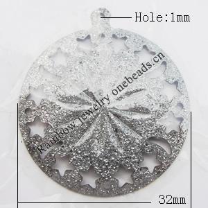 Iron Jewelry finding Pendant Lead-free, Round 32mm Hole:1mm, Sold by Bag