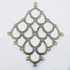 Iron Jewelry finding Connectors/links Pb-free, 44x54mm Hole:1mm, Sold by Bag