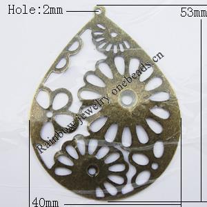 Iron Jewelry finding Connectors/links Pb-free, 40x53mm Hole:2mm, Sold by Bag