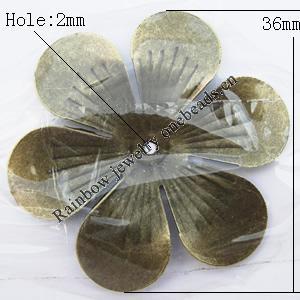 Iron Jewelry finding Pendant Lead-free, Flower 36mm Hole:2mm, Sold by Bag