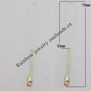 70mm Mobile Telephone or Key Chain Jewelry Cord with Iron cap, Sold by Bag