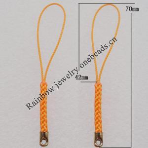 70mm Mobile Telephone or Key Chain Jewelry Cord with Iron cap, Sold by Bag