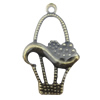 Iron Jewelry finding Pendant Lead-free, Flower basket 12x21mm Hole:1mm, Sold by Bag