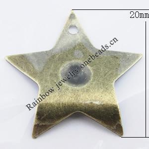 Iron Jewelry finding Pendant Lead-free, Star 20mm, Sold by Bag