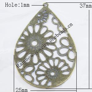 Iron Jewelry finding Connectors/links Pb-free, 37x25mm Hole:1mm, Sold by Bag
