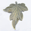 Iron Jewelry finding Pendant Lead-free, Leaf 30x35mm Hole:1mm, Sold by Bag