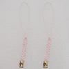 70mm Mobile Telephone or Key Chain Jewelry Cord with Iron cap, Sold by Bag