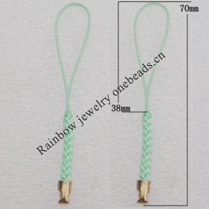 70mm Mobile Telephone or Key Chain Jewelry Cord with Iron cap, Sold by Bag