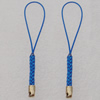 70mm Mobile Telephone or Key Chain Jewelry Cord with Iron cap, Sold by Bag