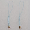 70mm Mobile Telephone or Key Chain Jewelry Cord with Iron cap, Sold by Bag