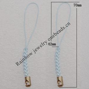 70mm Mobile Telephone or Key Chain Jewelry Cord with Iron cap, Sold by Bag