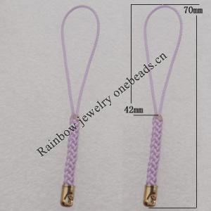 70mm Mobile Telephone or Key Chain Jewelry Cord with Iron cap, Sold by Bag