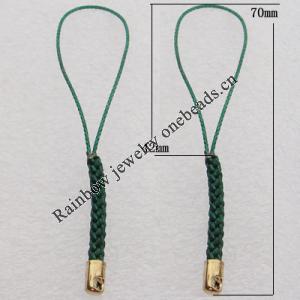 70mm Mobile Telephone or Key Chain Jewelry Cord with Iron cap, Sold by Bag