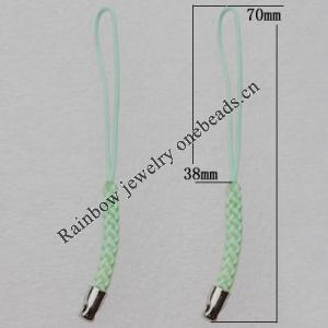 70mm Mobile Telephone or Key Chain Jewelry Cord with Iron cap, Sold by Bag