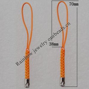 70mm Mobile Telephone or Key Chain Jewelry Cord with Iron cap, Sold by Bag