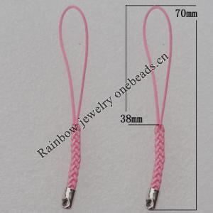 70mm Mobile Telephone or Key Chain Jewelry Cord with Iron cap, Sold by Bag