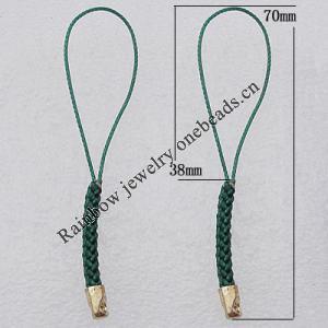 70mm Mobile Telephone or Key Chain Jewelry Cord with Iron cap, Sold by Bag